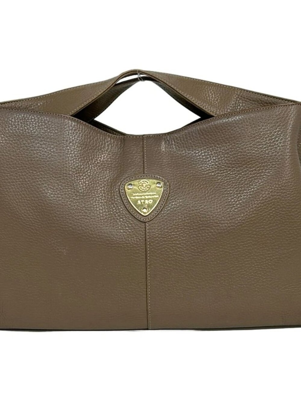 ATAO Gray Beige Leather Tote Bag